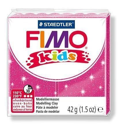 FIMO kids 42g růžová se třpytkami