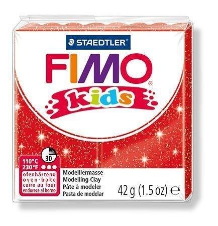 FIMO® kids 42g červená se třpytkami