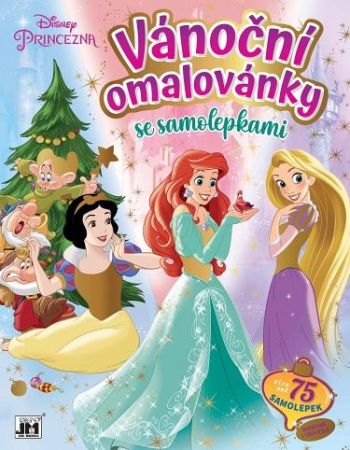 Vánoční omalovánky se samolepkami Disney Princezny