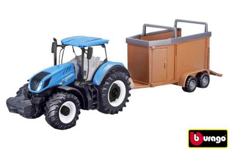 Bburago ASST 10cm Farm Tractor s vlečkou