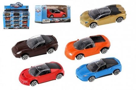 Auto mini sportovní kov/plast 7-8cm na volný chod mix druhů