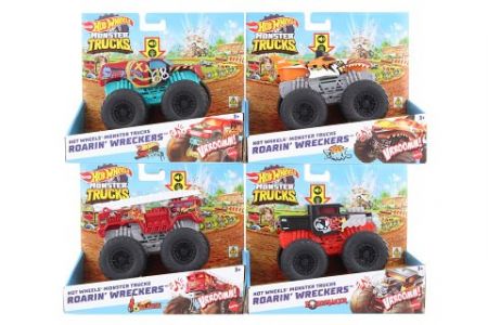 Hot Wheels Monster trucks svítící a rámusící vrak HDX60