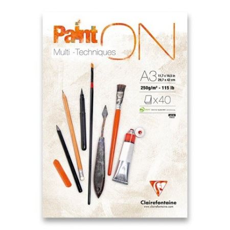 Blok Clairefontaine Paint on White A3, 40 listů, 250 g