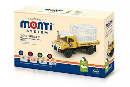 Stavebnice Monti System MS 51.2 ZOO Liberec Mercedes Unimog U 1300 L v krabici 22x15x6cm