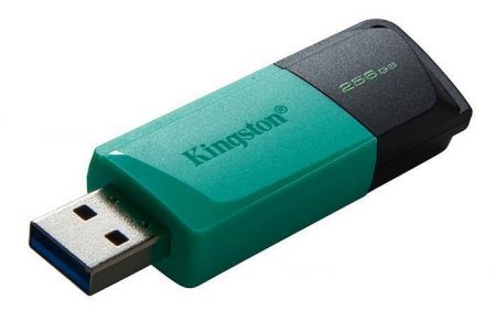 USB flash disk &quot;Exodia M&quot;, černo-tyrkysová, 256GB, USB 3.2, KINGSTON DTXM/256GB