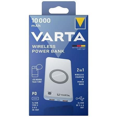 Bezdrátová power banka, 10000 mAh, VARTA