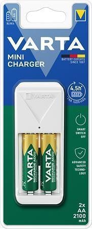 Nabíječka baterií &quot;Mini&quot;, AA/AAA, 2 x 2100 mAh AA, VARTA