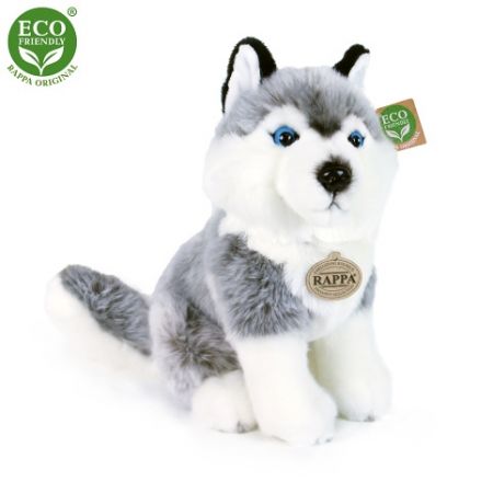 Plyšový pes Husky sedící  30 cm ECO-FRIENDLY