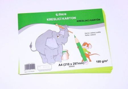 Kreslící karton A4 sv.zelený 180g/50l