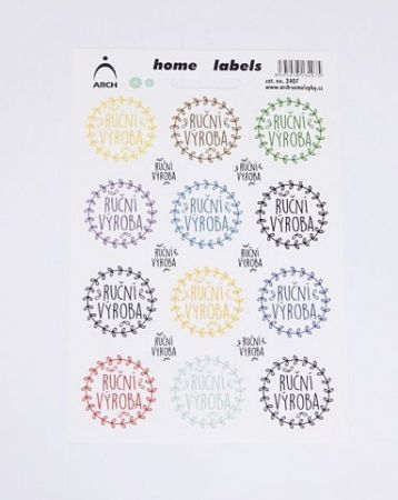 Domácí etikety &quot;home labels&quot; - Ruční výroba barevná
