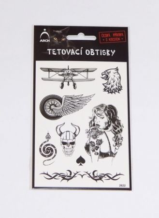 Černé tetovací obtisky - dvouplošník