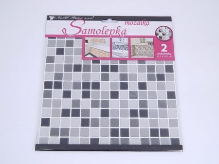 Samolepka na zeď mozaika plastická imitace obkladů 2 archy 25,5x25,5cm