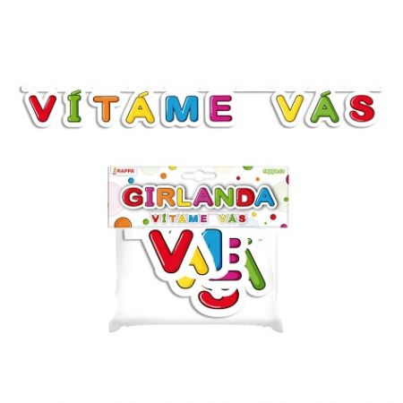 Girlanda papírová - VÍTÁME VÁS