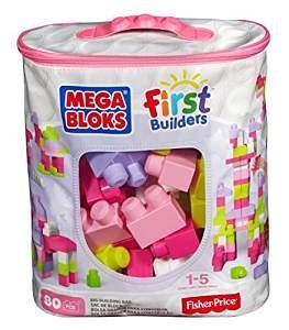 MEGA BLOKS VELKÝ PYTEL KOSTEK - RŮŽOVÝ (80)