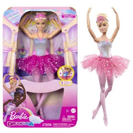 Barbie SVÍTÍCÍ MAGICKÁ BALETKA S RŮŽOVOU SUKNÍ