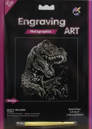 Škrábací obrázek A5 dino HOLOGRAPHIC