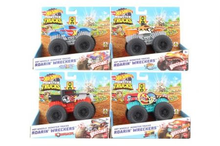 Hot Wheels Monster trucks svítící a rámusící vrak HDX60