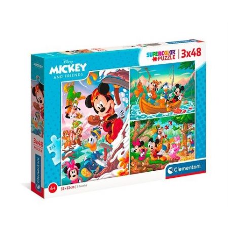 Puzzle Mickey a přátelé 3x48 dílků