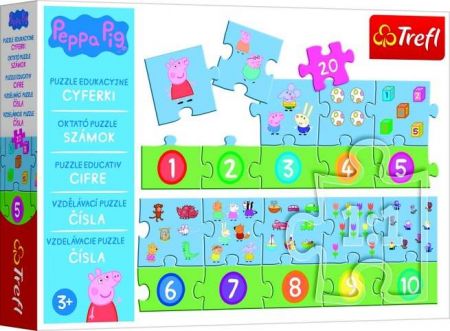 Vzdělávací puzzle Čísla Prasátko Peppa