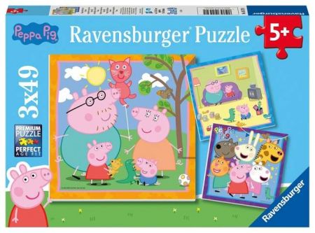 Puzzle Prasátko Peppa 3x49 dílků