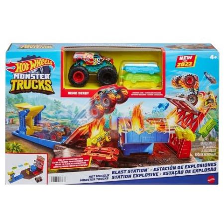 Hot Wheels monster trucks výbušná stanice