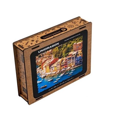 Dřevěné puzzle Unidragon Italská riviéra velikost M (31x23cm