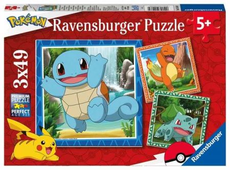 Puzzle dětské Vypusťte Pokémony 3x49 dílků