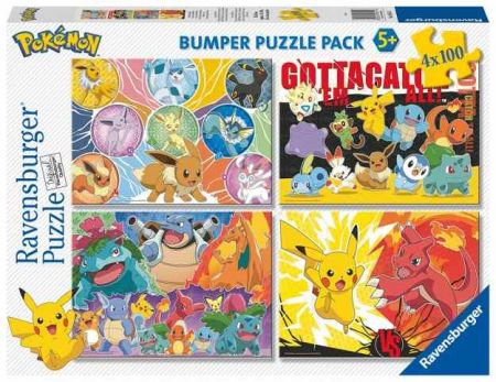 Puzzle dětské Pokémon 4x100 dílků