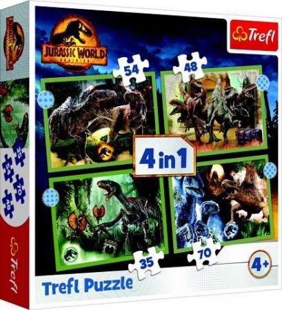 Puzzle 4v1 Hrozní dinosauři