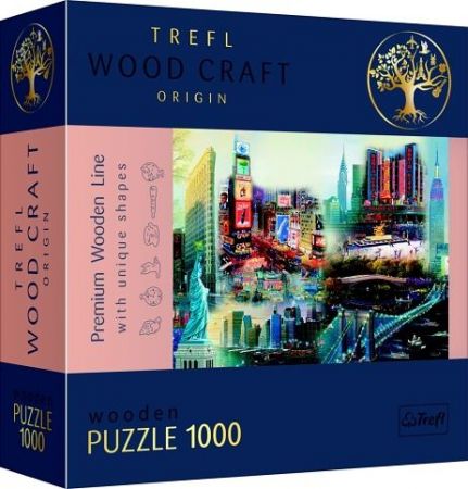 Puzzle dřevěné New York koláž 1000 dílků