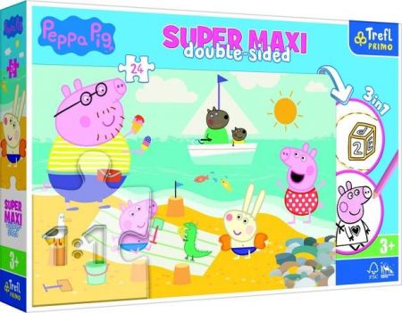 Puzzle Super Maxi 3v1 oboustranné Prasátko Peppa