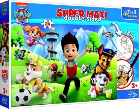 Puzzle Super Maxi 3v1 oboustranné Tlapková patrola