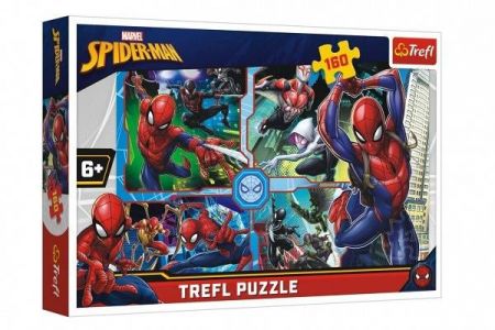 Puzzle Spiderman zachraňuje Disney koláž 41x27,5cm 160 dílků v krabici 29x19x4cm