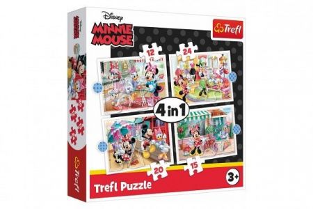 Puzzle 4v1 Minnie s přáteli Disney 28,5x20,5cm v krabici 28x28x6cm