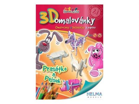 Omalovánka 3D prasátko a pejsek, A5