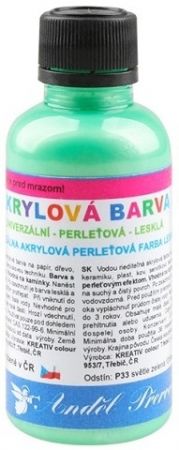 Univerzální akrylové barvy lesklé 50g, perleťové - 8. SVĚTLE ZELENÁ PERLEŤOVÁ