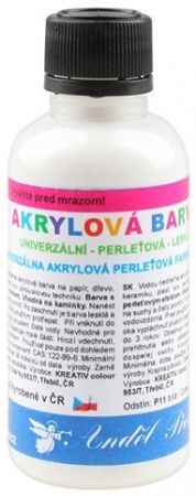 Univerzální akrylové barvy lesklé 50g, perleťové - 1. BÍLÁ PERLEŤOVÁ