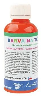 Barva na textil, na světlé materiály 50g   2. ORANŽOVÁ