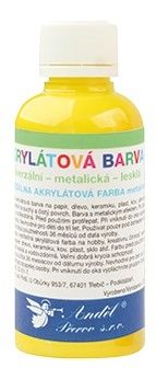 Univerzální akrylová barva lesklá, metalická 50g - 1. ŽLUTÁ METALICKÁ