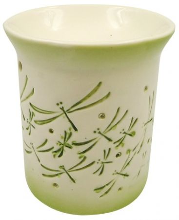 Aromalampa porcelánová se zelenými vážkami 11 cm