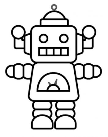 Závěsná sklíčka k vybarvení barvami na sklo cca 8 cm - 78. ROBOT 2