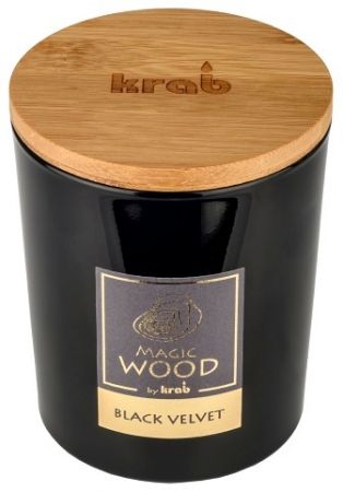 Svíčka MAGIC WOOD s dřevěným knotem - BLACK VELVET 300g