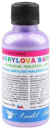 Univerzální akrylové barvy lesklé 50g, perleťové - 6. FIALOVÁ PERLEŤOVÁ