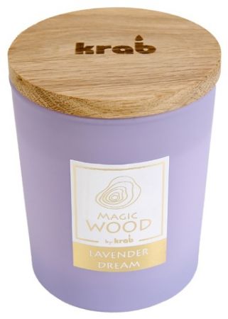 Svíčka MAGIC WOOD s dřevěným knotem - LAVENDER DREAM 300g