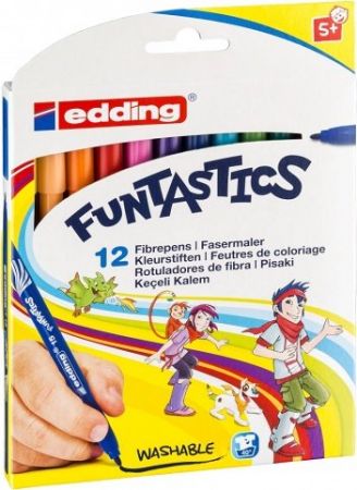 Dětské fixy EDDING Funtastics 15, sada 12 barev pro větší děti