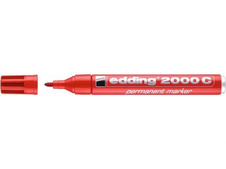 Permanentní popisovač EDDING 2000 C, červený