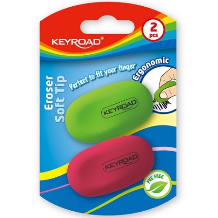 Pryž KEYROAD Soft Tip, 2 ks blistr, asort