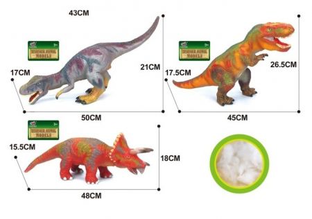 Dinosaurus měkký 3 druhy 50 cm