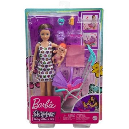 Barbie chůva herní set - kočárek