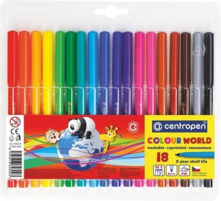 CENTROPEN Sada popisovačů trojhranných 18ks 7550/18